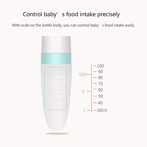 Burabi Silicone Squeeze Feeding Spoon, Baby Food Dispensing Spoon With Dust Cover, BPA Free