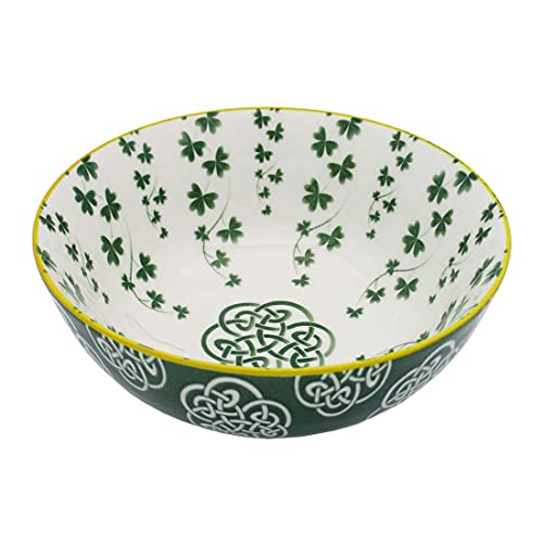 Royal Tara Irish Celtic Bowl With Trellis Shamrock & Celtic Cross Design 14cm (Trellis Shamrock Design)