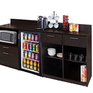 Coffee Break Lunch Room Furniture Buffet Model 4222 BREAKTIME 2 piece group Color Espresso - Factory Assembled (NOT RTA) Furniture Items ONLY.