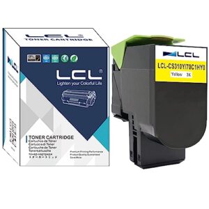 lcl remanufactured toner cartridge replacement for lexmark 70c0h40 700h4 70c1hy0 701hy 70c10y0 701y 3000 pages cs310 cs310n cs310dn cs510 cs510de cs510dte cs410 cs410n cs410dn cs410dtn (1-pack yellow)