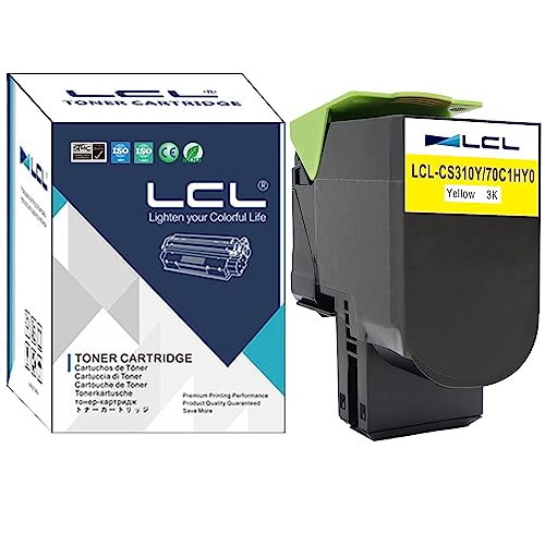 LCL Remanufactured Toner Cartridge Replacement for Lexmark 70C0H40 700H4 70C1HY0 701HY 70C10Y0 701Y 3000 Pages CS310 CS310n CS310dn CS510 CS510de CS510dte CS410 CS410n CS410dn Cs410dtn (1-Pack Yellow)