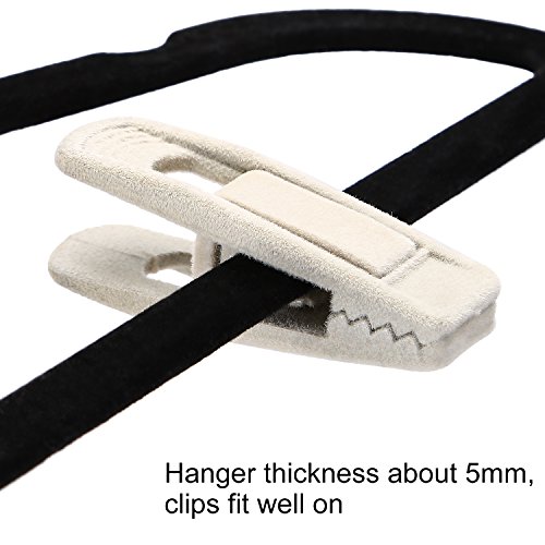 Corodo Hanger Clips for Velvet Hangers, 80 Pack Hanger Clips, Durable Clips for Hangers, Perfect for Baby Hangers Velvet Skirt Hangers (Ivory)