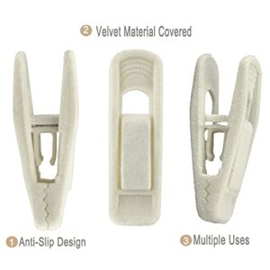 Corodo Hanger Clips for Velvet Hangers, 80 Pack Hanger Clips, Durable Clips for Hangers, Perfect for Baby Hangers Velvet Skirt Hangers (Ivory)