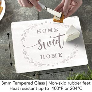 CounterArt Heart of the Home Decorative 3mm Heat Tolerant Tempered Glass Cutting Board 10” x 8” Manufactured in the USA Dishwasher Safe