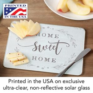 CounterArt Heart of the Home Decorative 3mm Heat Tolerant Tempered Glass Cutting Board 10” x 8” Manufactured in the USA Dishwasher Safe