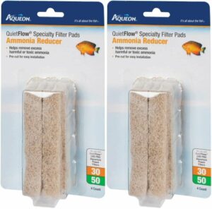 aqueon quietflow ammonia reducer 30/50 specialty filter pads, 8ct (2 x 4ct)