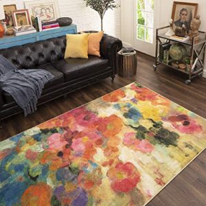 mohawk home blurred blossoms area rug, 5' x 8', multicolor