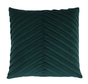 life is good james pleated velvet square throw pillow, 1 count (pack of 1), green