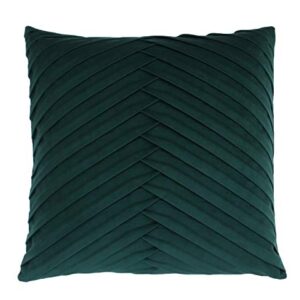 Life is Good James Pleated Velvet Square Throw Pillow, 1 Count (Pack of 1), Green