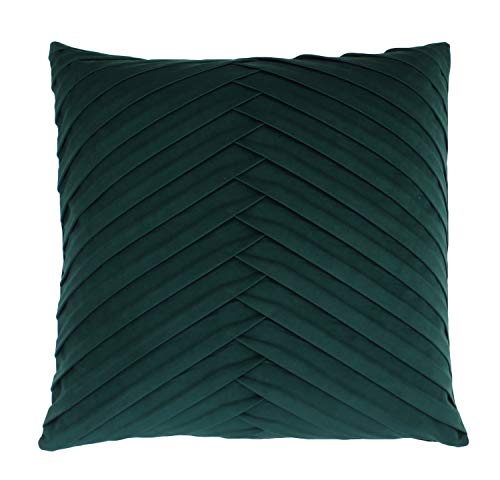 Life is Good James Pleated Velvet Square Throw Pillow, 1 Count (Pack of 1), Green