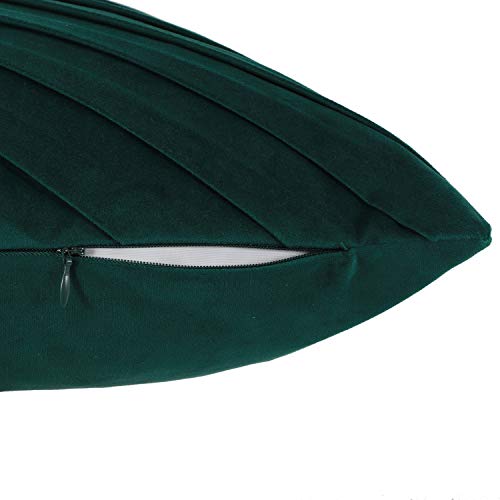 Life is Good James Pleated Velvet Square Throw Pillow, 1 Count (Pack of 1), Green