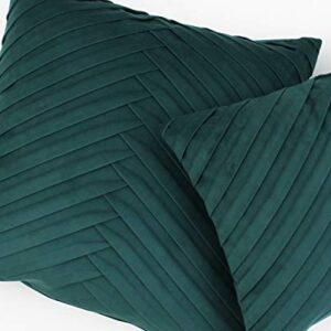 Life is Good James Pleated Velvet Square Throw Pillow, 1 Count (Pack of 1), Green