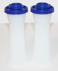 tupperware large hourglass salt and pepper shakers, tokyo blue