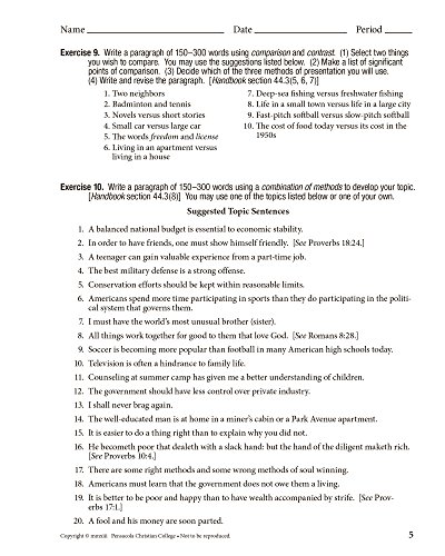 Workbook VI for Handbook of Grammar and Composition - Abeka 12th Grade 12 Highschool English Grammar and Writing Student Work Text