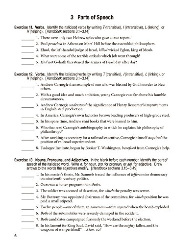 Workbook VI for Handbook of Grammar and Composition - Abeka 12th Grade 12 Highschool English Grammar and Writing Student Work Text