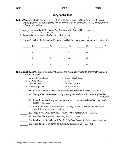 Workbook VI for Handbook of Grammar and Composition - Abeka 12th Grade 12 Highschool English Grammar and Writing Student Work Text