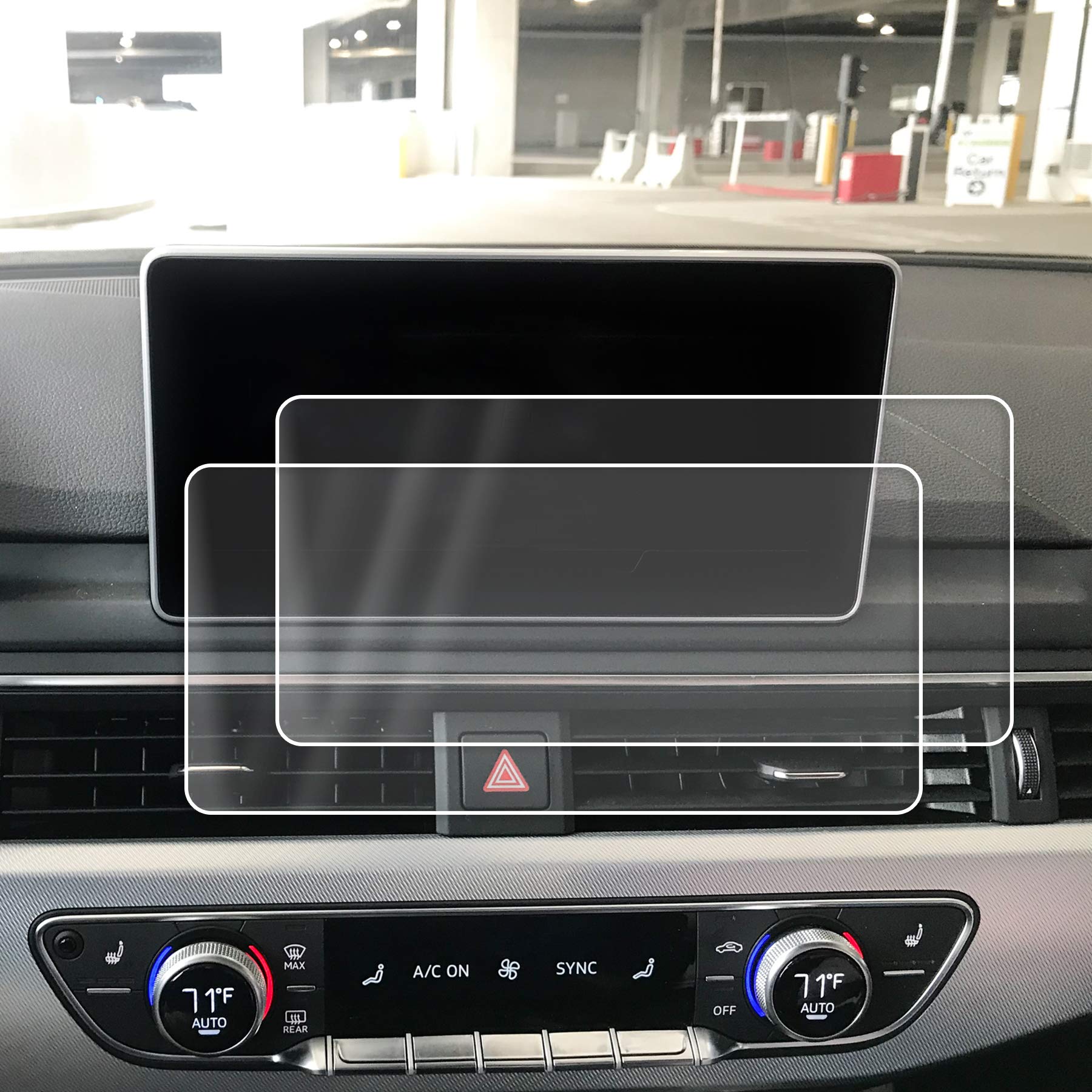 Red Hound Auto Screen Saver 2pc Compatible with Audi A4 2017-2019 MMI Invisible High Clarity Touch Display Protector Minimizes Fingerprints 8.3 Inch