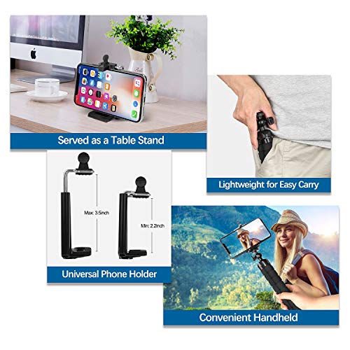 Phone Tripod, Portable Flexible Tripod Adjustable Cell Phone Tripod with Wireless Remote Mini Tripod Stand for iPhone 14 12 11 Pro XS MAX XR,Android Phone Samsung GoPro