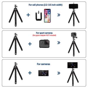 Phone Tripod, Portable Flexible Tripod Adjustable Cell Phone Tripod with Wireless Remote Mini Tripod Stand for iPhone 14 12 11 Pro XS MAX XR,Android Phone Samsung GoPro