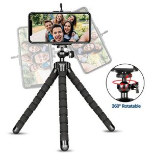 Phone Tripod, Portable Flexible Tripod Adjustable Cell Phone Tripod with Wireless Remote Mini Tripod Stand for iPhone 14 12 11 Pro XS MAX XR,Android Phone Samsung GoPro