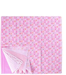 ultnice 7pcs squares bundle floral cotton craft fabric for patchwork diy sewing scrapbooking quilting (pink)