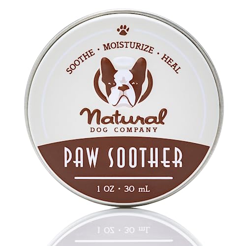 Natural Dog Company Paw Soother Balm, 1 oz. Tin, Dog Paw Cream and Lotion, Moisturizes & Soothes Irritated Paws & Elbows, Protects from Cracks & Wounds