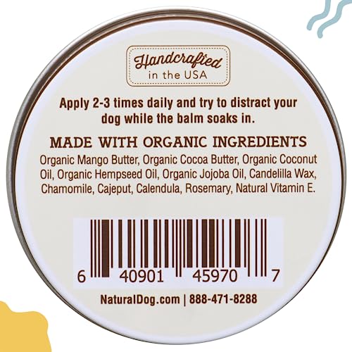 Natural Dog Company Paw Soother Balm, 1 oz. Tin, Dog Paw Cream and Lotion, Moisturizes & Soothes Irritated Paws & Elbows, Protects from Cracks & Wounds