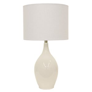 decor therapy tl15460 annabelle ceramic table lamp, high gloss white
