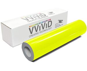 vvivid deco65 neon fluorescent permanent adhesive craft 1 foot x 5 feet vinyl roll (1ft x 5ft, neon fluorescent yellow)