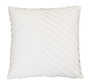 thro by marlo lorenz velvet pillow, 1 count (pack of 1), soft white