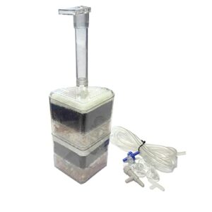 aquaneat sponge filter, aquarium air driven bio corner filter sponge for fry shrimp nano fish tank (large with accessories)
