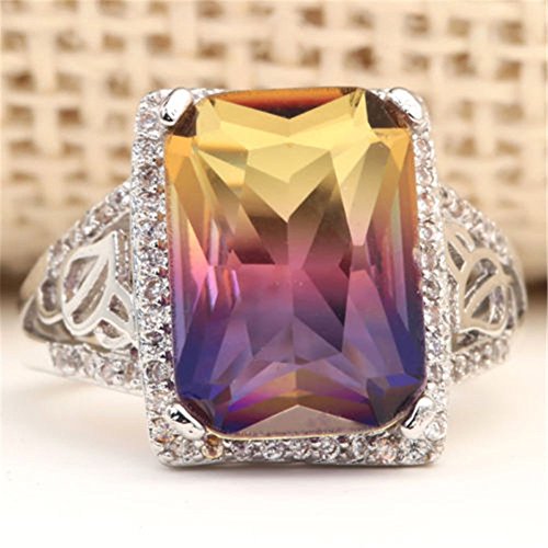 preeyanan Noble 925 Silver Filled Purple Topaz Ametrine Wedding Gemstone Rings Engagement (6)