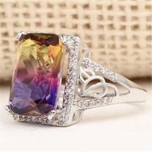 preeyanan Noble 925 Silver Filled Purple Topaz Ametrine Wedding Gemstone Rings Engagement (6)