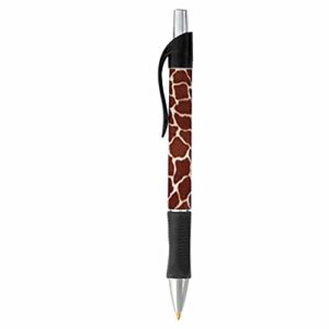 giraffe animal print pen - black or blue writing ink - wildlife nature design - stationery gift - office business school supplies (black ink)