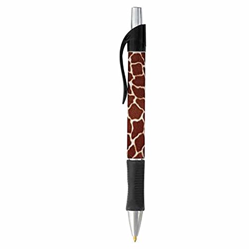 Giraffe Animal Print Pen - Black or Blue Writing Ink - Wildlife Nature Design - Stationery Gift - Office Business School Supplies (BLACK INK)