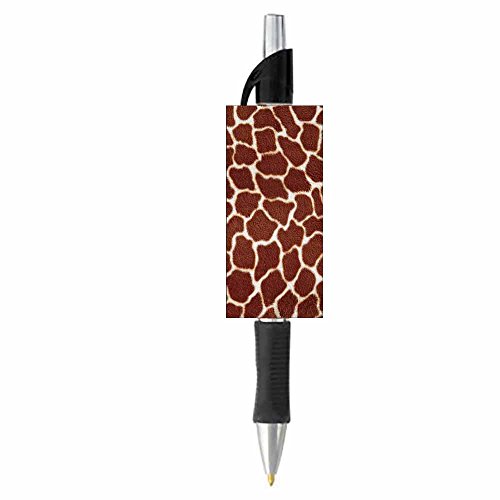 Giraffe Animal Print Pen - Black or Blue Writing Ink - Wildlife Nature Design - Stationery Gift - Office Business School Supplies (BLACK INK)