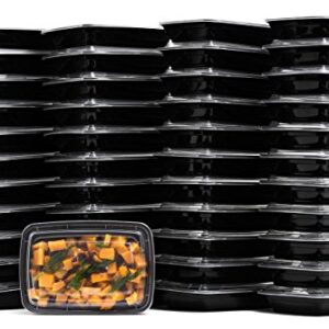 38 oz Reusable Food Storage 150 Pack Containers with Lids by EcoQuality – Rectangular BPA Free Freezer, Microwave & Dishwasher Safe – Airtight & Watertight Stackable, Lunch Meal Prep, To-Go, Bento Box