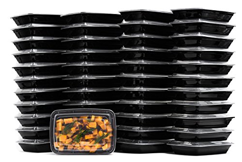 38 oz Reusable Food Storage 150 Pack Containers with Lids by EcoQuality – Rectangular BPA Free Freezer, Microwave & Dishwasher Safe – Airtight & Watertight Stackable, Lunch Meal Prep, To-Go, Bento Box