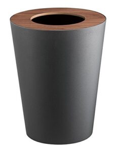 red co. round metal modern waste basket, trash can bin for office or bathroom, black, 11-inch