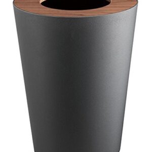 Red Co. Round Metal Modern Waste Basket, Trash Can Bin for Office or Bathroom, Black, 11-Inch