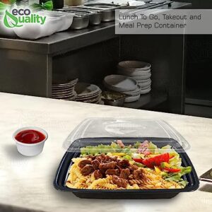 32 oz Reusable Food Storage 10 Pack Containers with Lids by EcoQuality – Rectangular BPA Free Freezer, Microwave & Dishwasher Safe – Airtight & Watertight Stackable, Lunch Meal Prep, To-Go, Bento Box