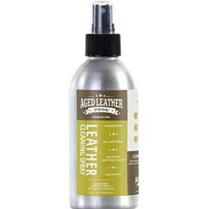 aged leather pros ph balanced leather cleaner (8 oz) for suede, nubuck, and any leather | protects purses, shoes, jackets, couches, auto interior, saddles and much more