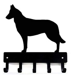 the metal peddler belgian malinois dog - key holder for wall - small 6 inch wide - made in usa; gift for dog lovers