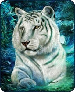 regal comfort queen size white tiger aurora beautiful mink faux fur blanket super soft plush fleece