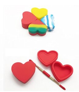 fwd 17ml non stick heart shape siliconecontainer and 1 stainless steel tool random colors (5 pack) (5)