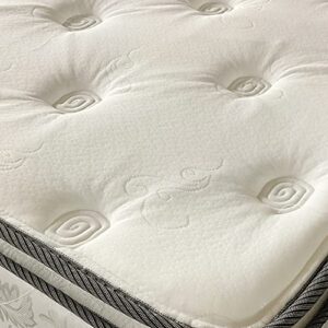 Mattress Solution 10-Inch Medium Plush Pillowtop Innerspring 8" Split Wood Box Spring for Mattress, Twin XL, Beige