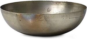 serene spaces living rustic iron bowl – sturdy oil slick iron bowl with iridescent rainbow spots – vintage accent piece for home or office - versatile bowl makes a great gift, 8.25” d x 2.5” h