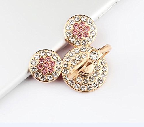 Universal 360 Degree Rotating Finger Ring Stand Holder for Cell Phone or Tablet - Crystal Rhinestone Pink Mouse