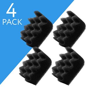 Evergreen Pet Supplies 4-Pack Fluval-Compatible Replacement Foam Filters - Works with 304/305/ 306/404 / 405/406 Aquarium Canister Filter Models - Equivalent to Bio-Foam A237 - by Impresa Products