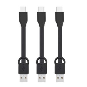 short usb c to usb a, type-c charger cable cord powerline keychain 3 inches fast charging cord compatible with samsung galaxy s20/ s20 plus/s10/s9/note 20 ultra/google pixel oneplus huawei (3 packs)